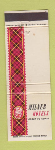 Matchbook Cover - Milner Hotels Detroit MI WORN