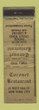 Matchbook Cover - Coronet Restaurant New York City WORN