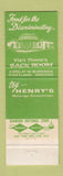 Matchbook Cover - Henry Thiele German Restaurant Portland OR