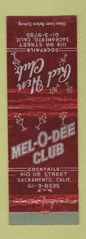 Matchbook Cover - Mel O Dee Club Red Hen Club Sacramento CA WEAR