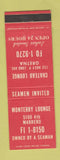 Matchbook Cover - Monterry Lounge Marrero Gretna LA