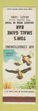 Matchbook Cover - Tom's Small Game Bar Brady NE WEAR