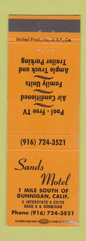 Matchbook Cover - Sands Motel Dunnigan CA
