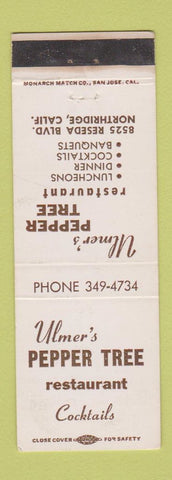 Matchbook Cover - Ulmer's Pepper Tree Restaurant Northridge CA WEAR