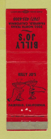 Matchbook Cover - Billy Jo's Fairfield CA bar WEAR