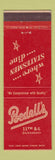 Matchbook Cover - Bedell's Restaurant Sacramento CA #1
