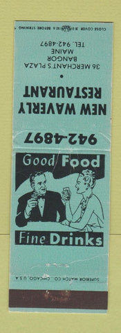 Matchbook Cover - New Waverly Restaurant Bangor ME WORN