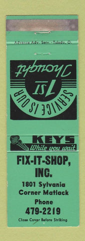 Matchbook Cover - Fix It Shop Toledo OH WORN