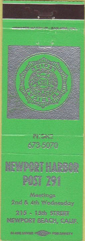 Matchbook Cover - Matchbook Cover American Legion Newport Beach CA green