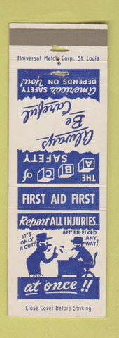Matchbook Cover - Safety First Aid Eaton WEAR