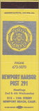 Matchbook Cover - Matchbook Cover American Legion Newport Beach CA yellow