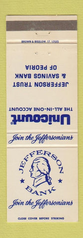 Matchbook Cover - Jefferson Bank  Peoria IL WEAR