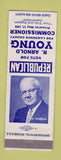 Matchbook Cover - R Arnold Young Commissioner Lawrence County 1955