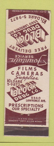 Matchbook Cover - Block Drug Chicago IL ARROW