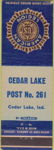 Matchbook Cover - Matchbook Cover American Legion Cedar Lake IN