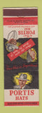 Matchbook Cover - Portis Hats