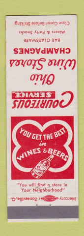 Matchbook Cover - Ohio Wine Stores Champagne