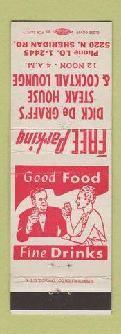 Matchbook Cover - Dick De Graff's Steak House Chicago? IL