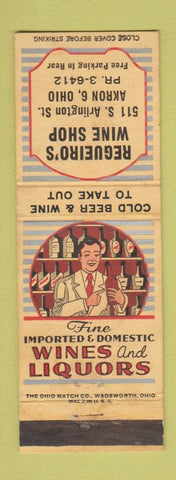 Matchbook Cover - Reguerio's Wine Shop Akron OH liquor