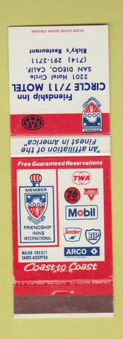 Matchbook Cover - Circle 7/11 Motel San Diego CA
