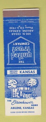 Matchbook Cover - Dwight Eisenhower Home Abilene KS United Trust