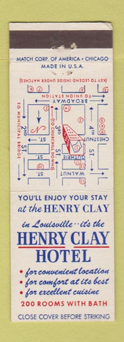 Matchbook Cover - Henry Clay Hotel Louisville KY