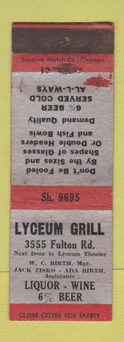 Matchbook Cover - Lyceum Grill WEAR