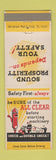 Matchbook Cover - Safety All Clear Bemis Bro Bags Bemiston AL