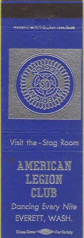Matchbook Cover - Matchbook Cover American Legion Everett WA