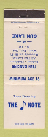Matchbook Cover - The Note Teen Dancing Gun Lake MI? WEAR