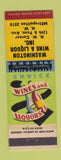 Matchbook Cover - Washington Wine and Liquor Washington DC?