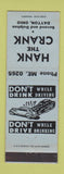 Matchbook Cover - Hank the Crank Dayton OH