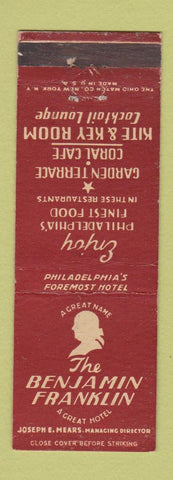 Matchbook Cover - Benjamin Franklin Hotel Philadelphia PA WEAR
