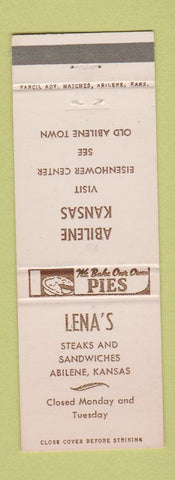 Matchbook Cover - Lena's Steaks Abilene KS Dwight Eisenhower