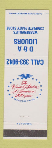 Matchbook Cover - D&A Liquors Warrenville IL 1976