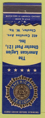 Matchbook Cover - Matchbook Cover American Legion Chester WV