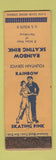 Matchbook Cover - Rainbow Skating Rink roller Harrisburg PA WORN