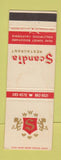Matchbook Cover - Scandia Restaurant Hollywood CA WORN