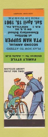 Matchbook Cover - PTA Ham Supper Newville PA 1961