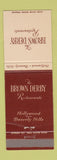 Matchbook Cover - Brown Derby Restaurants Hollywood Beverly Hills CA