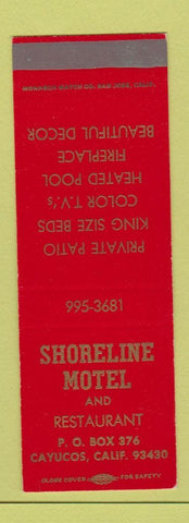 Matchbook Cover - Shoreline Motel Cayucos CA