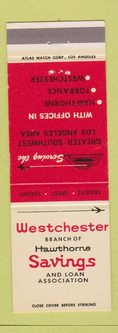 Matchbook Cover - Westchester Savings Hawthorne CA Torrance