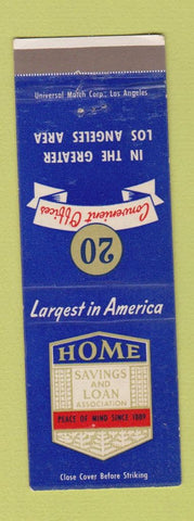 Matchbook Cover - Home Savings and Loan Los Angeles CA