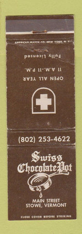 Matchbook Cover - Swiss Chocolate Pot Stowe VT WEAR