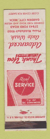 Matchbook Cover - Advanced Car Wash Garden City MI WEAR