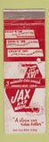 Matchbook Cover - Jax Car Wash Birmingham MI WEAR