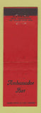 Matchbook Cover - Ambassador Bar Bay City MI MISCUT