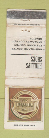 Matchbook Cover - Florsheim Shoes Detroit MI WORN WHITE #2