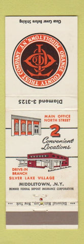 Matchbook Cover - Orange County Trust Middletown NY