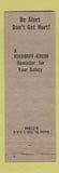 Matchbook Cover - Safety No Horseplay Nixdorff Krein
